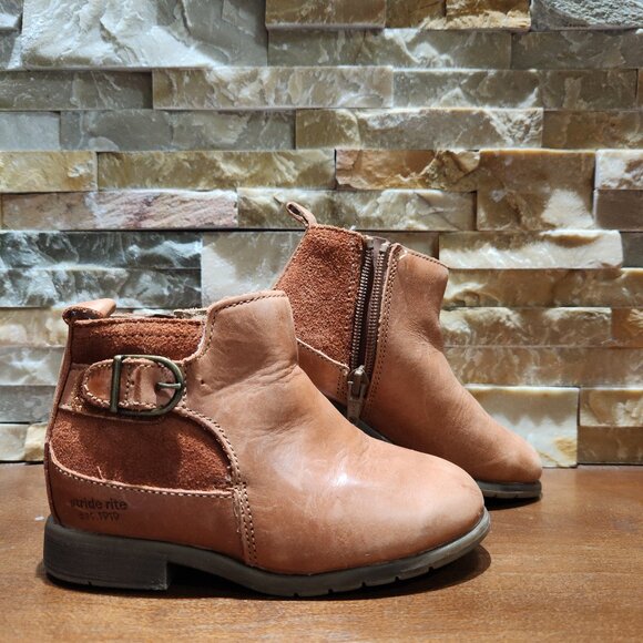 Stride Rite Ivy Tan Genuine Leather Platinum Boots - Picture 6 of 9